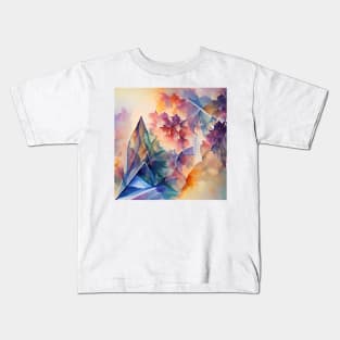 Abstract mountain vibrant colors oil Kids T-Shirt